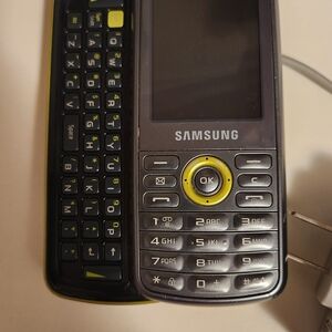 Samsung Black and Yellow Slide-Out Keyboard Phone